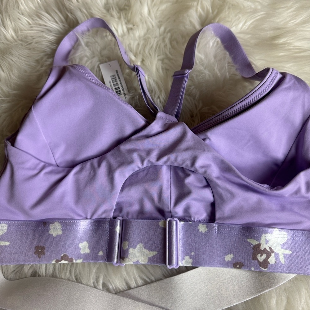 Adore Me Maven medium impact sports bra Purple Rose print Large New with tag - Picture 12 of 15
